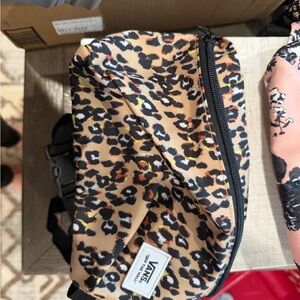 Vans Leopard Print Waist Bag in Tan Black Orange Accent